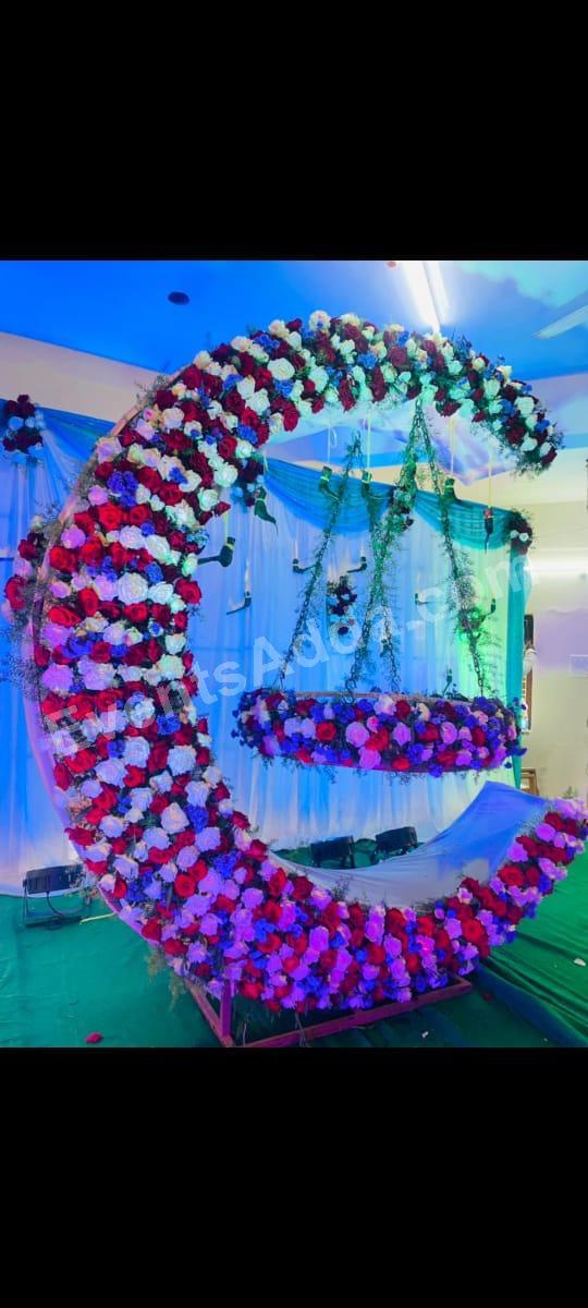 premium-floral-crescent-moon-swing-decoration in Hyderabad