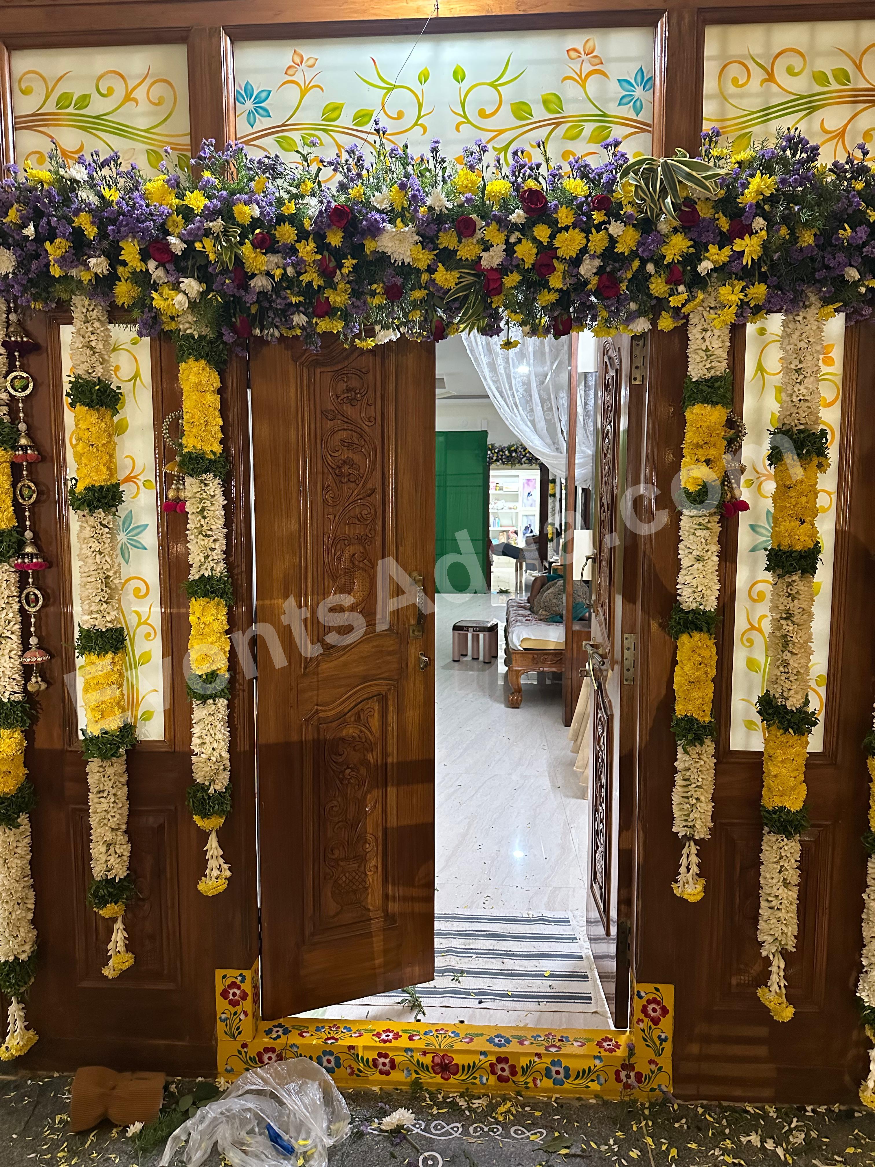 Premium Floral Door Entrance Decoration Decoration in Siddipet