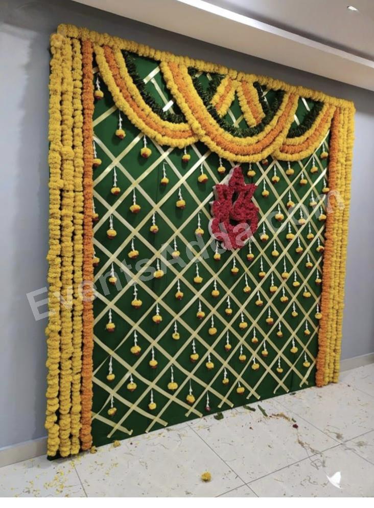 Premium Floral Ganesha Lattice Backdrop Decoration 2 Decoration in Jaipur