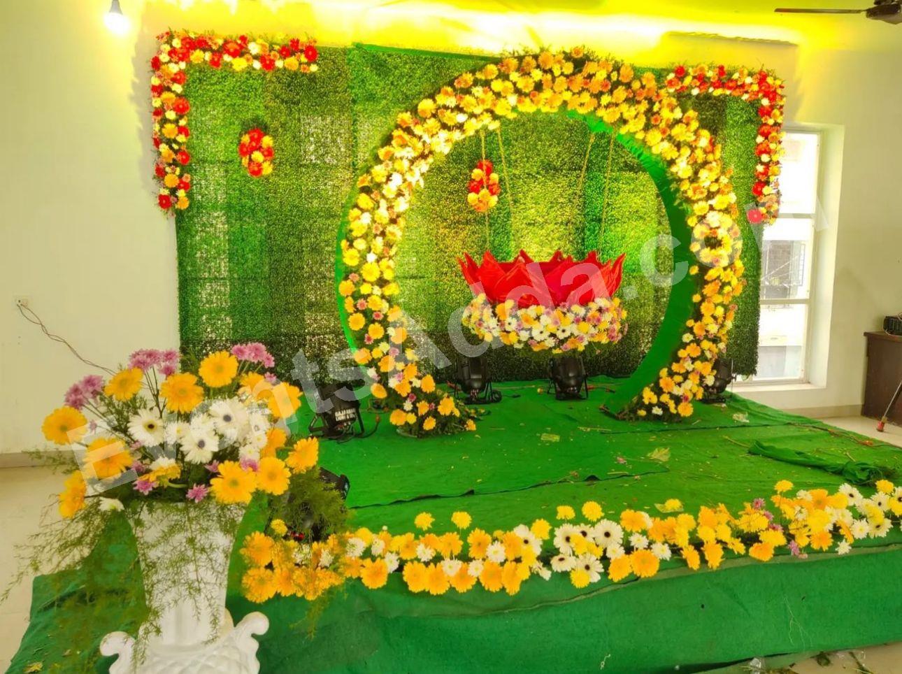 premium-floral-lotus-cradle-ceremony-decoration in Hyderabad