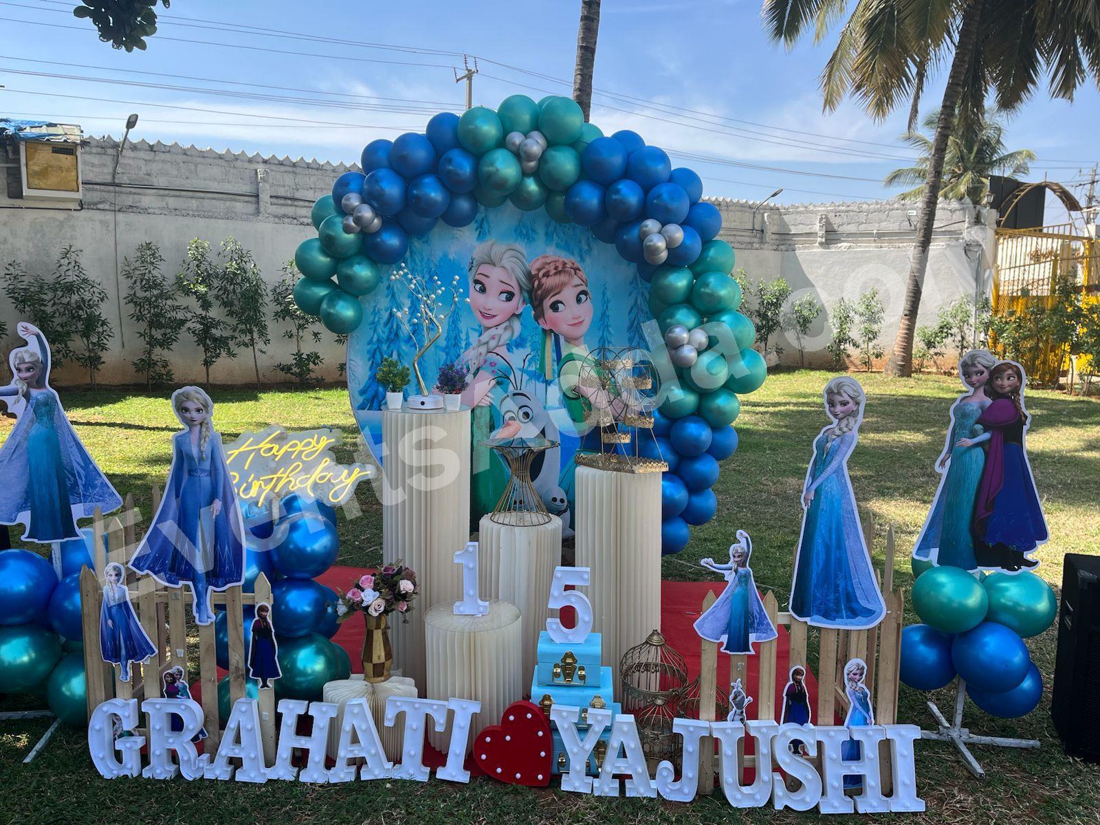 premium-frozen-theme-birthday-decoration Decoration in =Hyderabad
