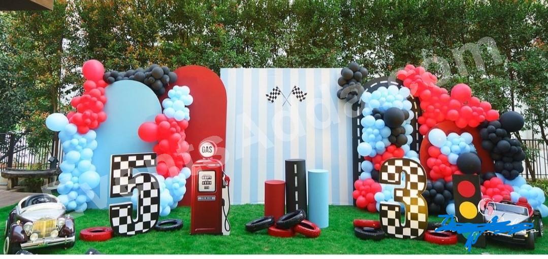 race-track-theme-3rd-birthday-premium-decoration in Vijayawada