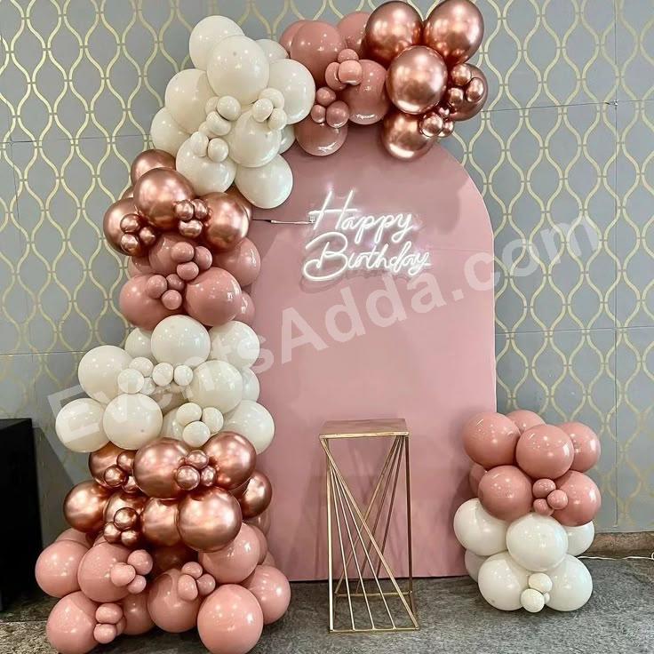 rose-gold-balloon-arch-decoration-in-hyderabad Decoration in =Hyderabad