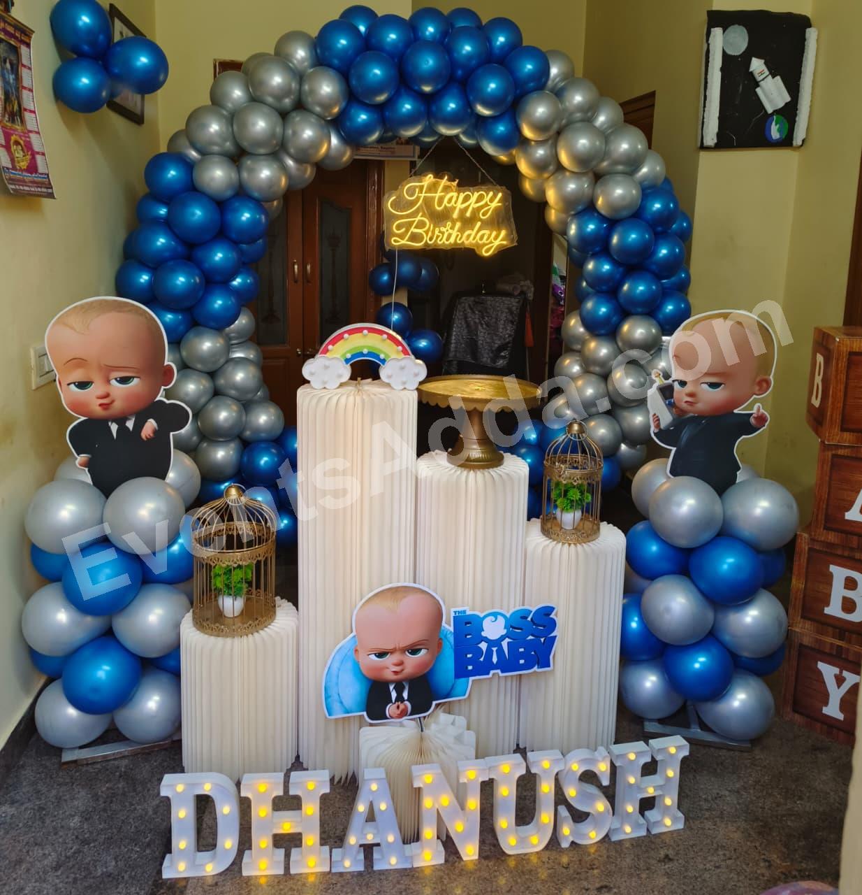 royal-blue-boss-baby-birthday-balloon-decoration-with-ring-arch Decoration in =Chandigarh