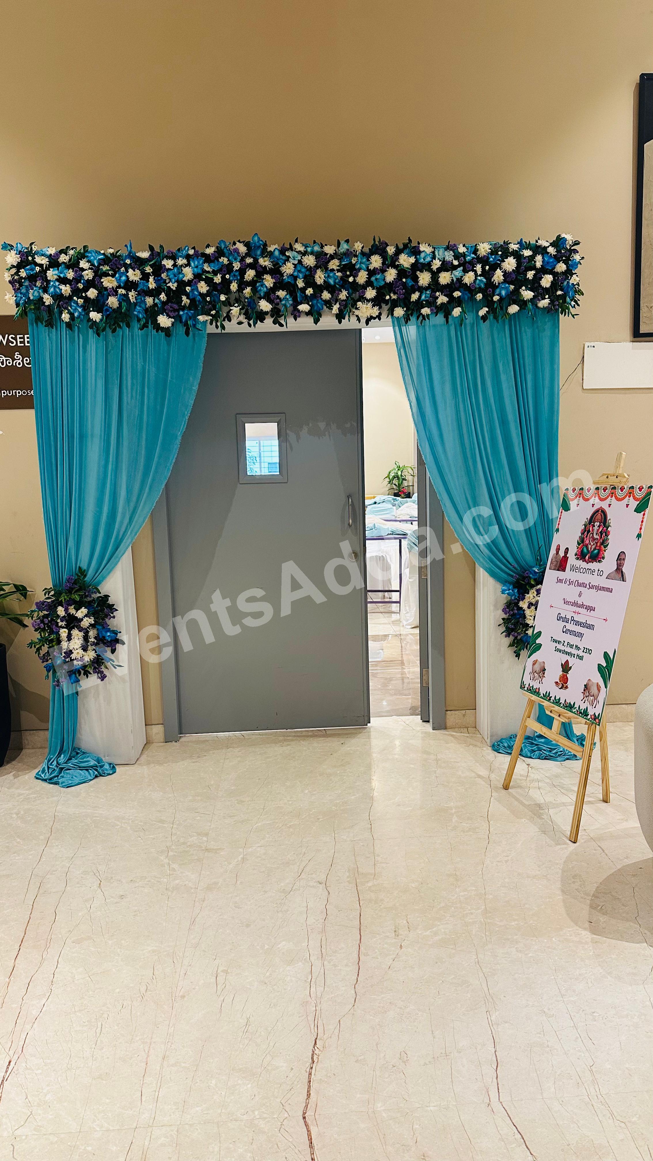 royal-blue-floral-entrance-door-decoration in Jorhat