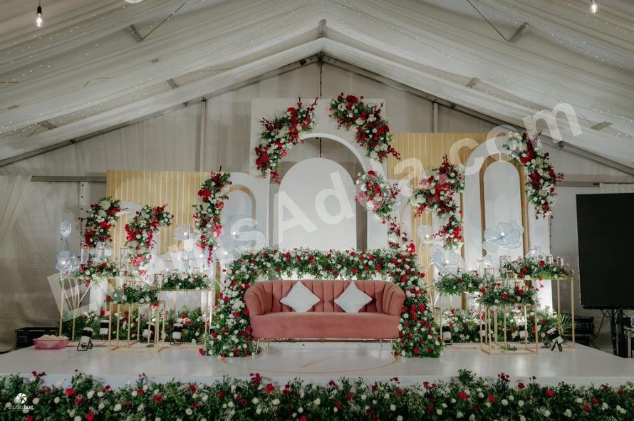 royal-floral-arch-reception-stage-decoration in Kolkata