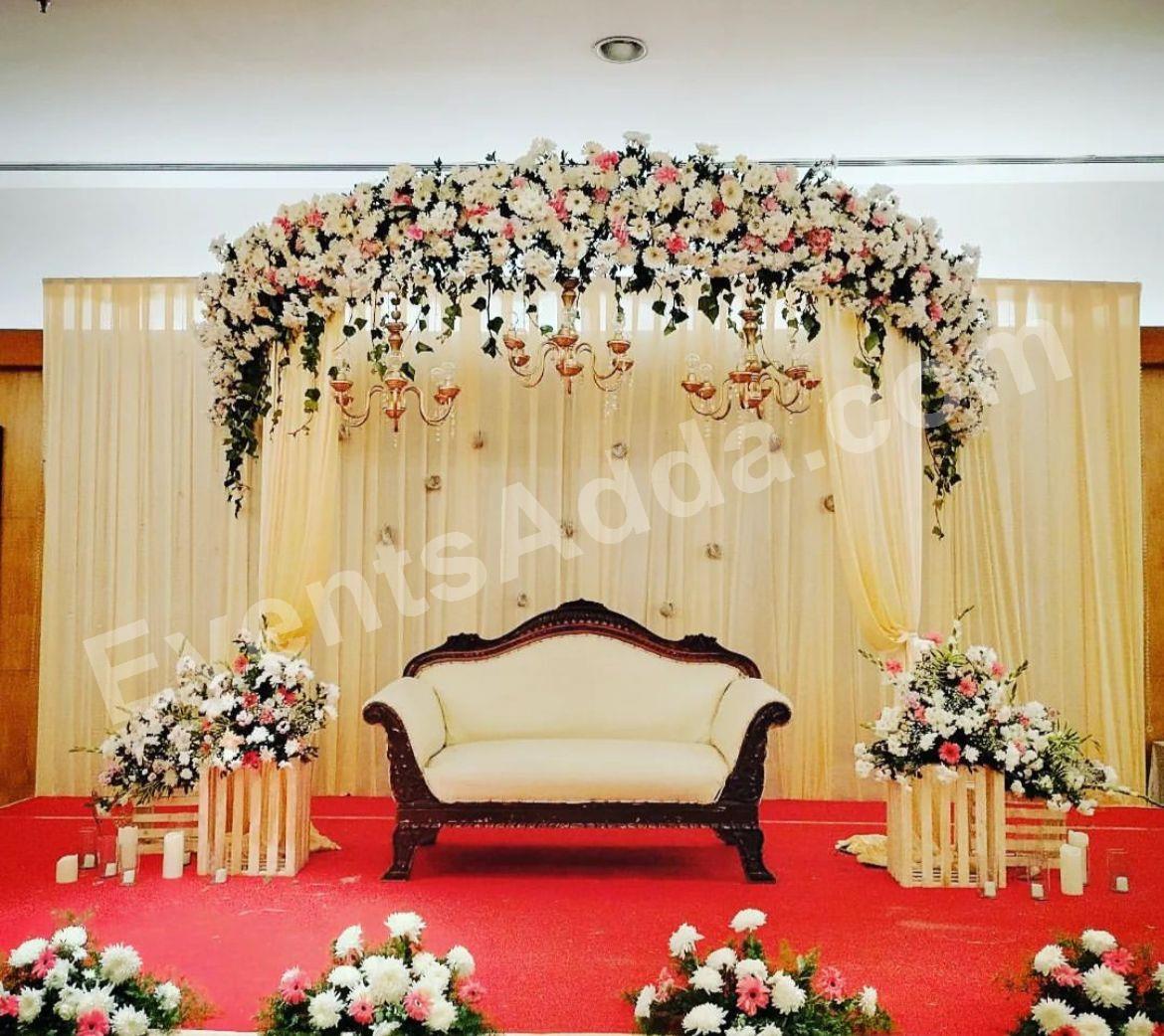 royal-floral-canopy-wedding-stage-decoration in Chandigarh