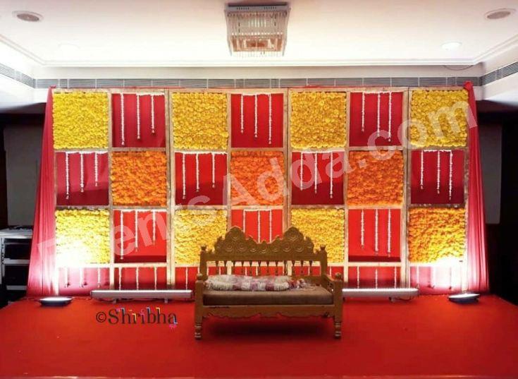 royal-floral-panel-haldi-stage-decoration in Peddapalli