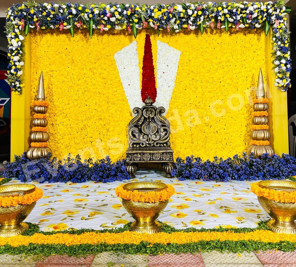 royal-floral-tirunamam-haldi-ceremony-decoration Decoration in =Hyderabad