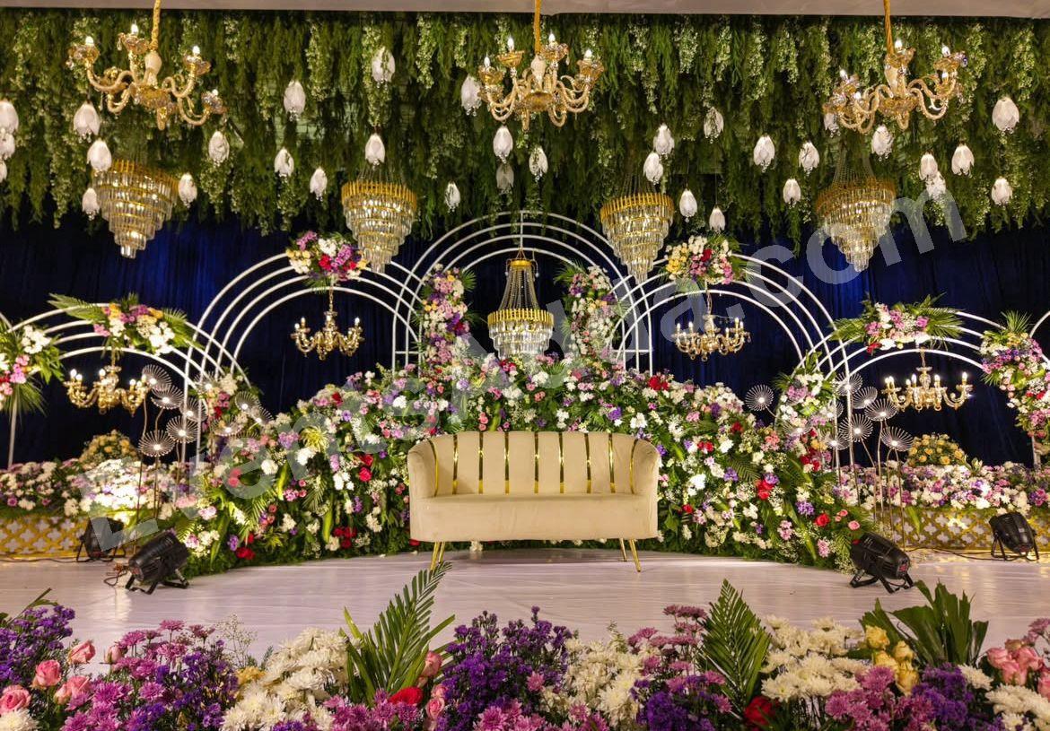 Royal Garden Luxe Wedding Stage Decoration Decoration in Peddapalli