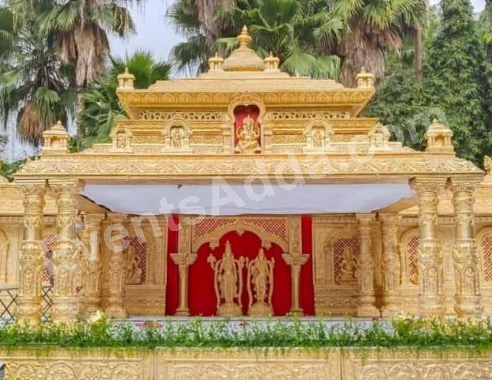 royal-golden-temple-style-mandap-decoration in Vizag
