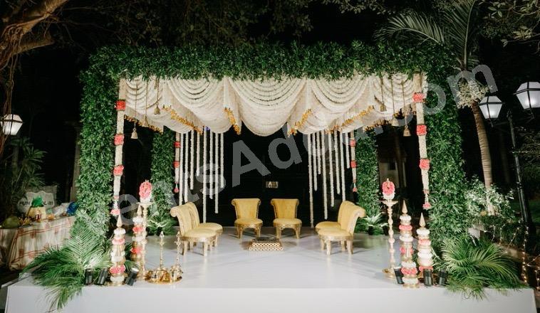 royal-green-foliage-wedding-mandap-decoration in Kolkata