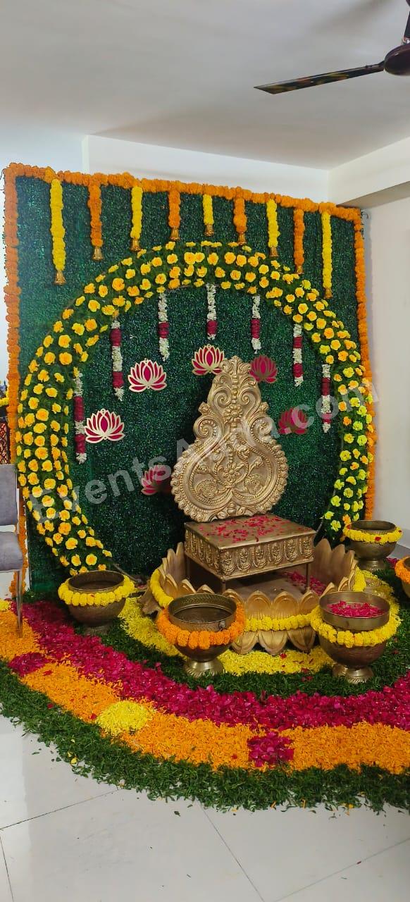 Royal Haldi Ceremony Floral Stage Decoration Decoration in Siddipet