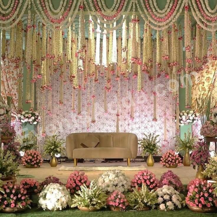 royal-jasmine-hanging-wedding-stage-decoration in Chandigarh