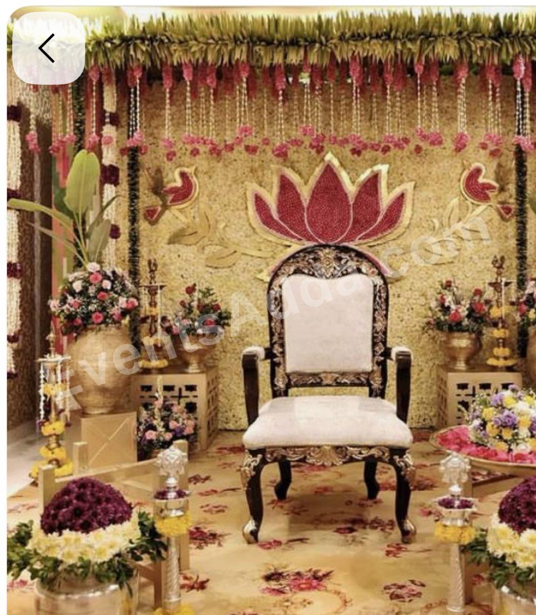 Royal Lotus Haldi & Mehndi Floral Backdrop Decoration Decoration in Peddapalli