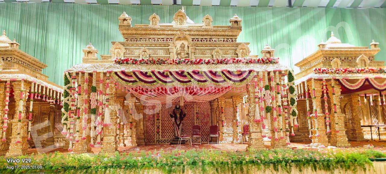 royal-pink--gold-temple-inspired-wedding-stage-decoration Decoration in udaipur