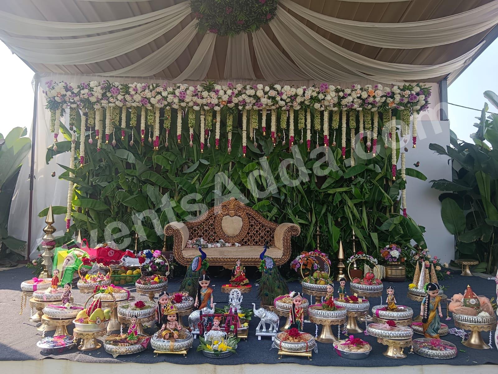 Royal Traditional Floral Engagement Stage Decoration in Udaipur