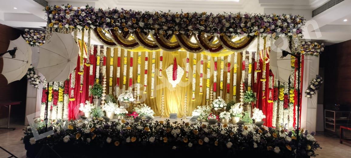 royal-traditional-haldi--wedding-floral-stage-decoration in Peddapalli