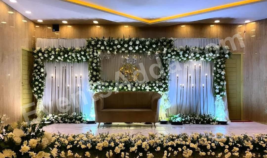 royal-white-floral-wedding-reception-stage-decoration-2 in Chandigarh