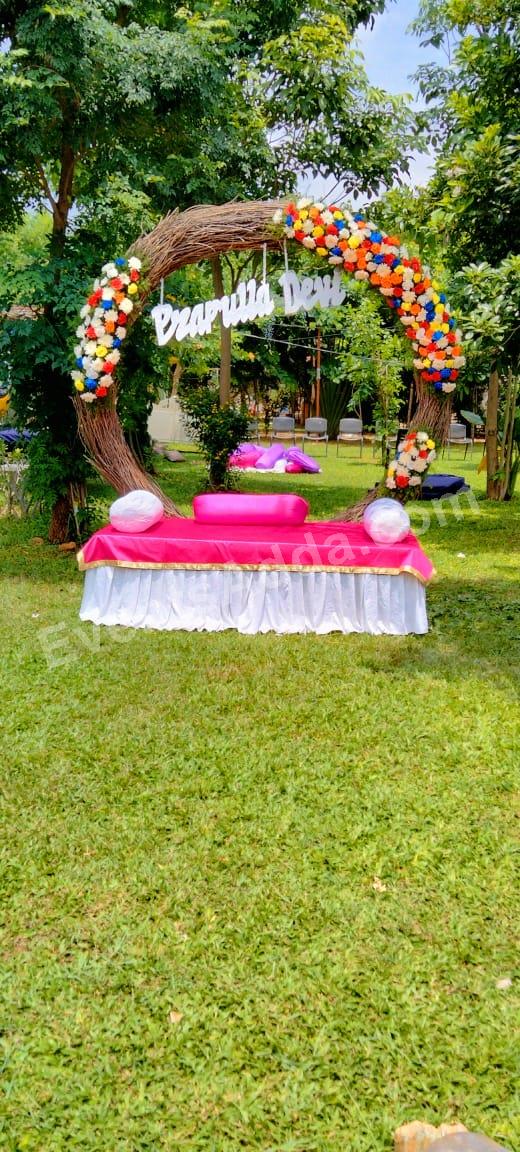 rustic-floral-garden-swing-decoration in Udaipur