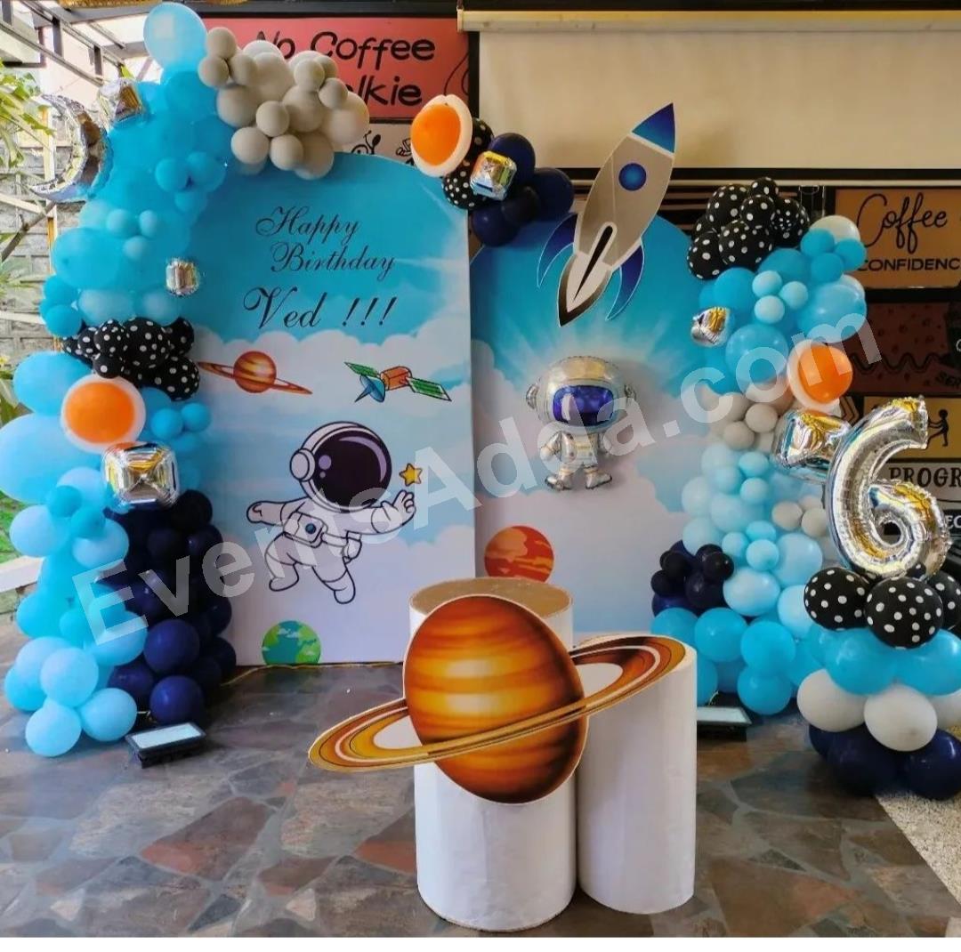 space-astronaut-birthday-balloon-decoration-with-rocket-theme in Gujarat