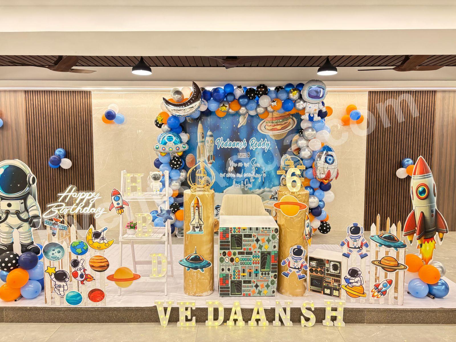 space-theme-birthday-decoration in Bangalore