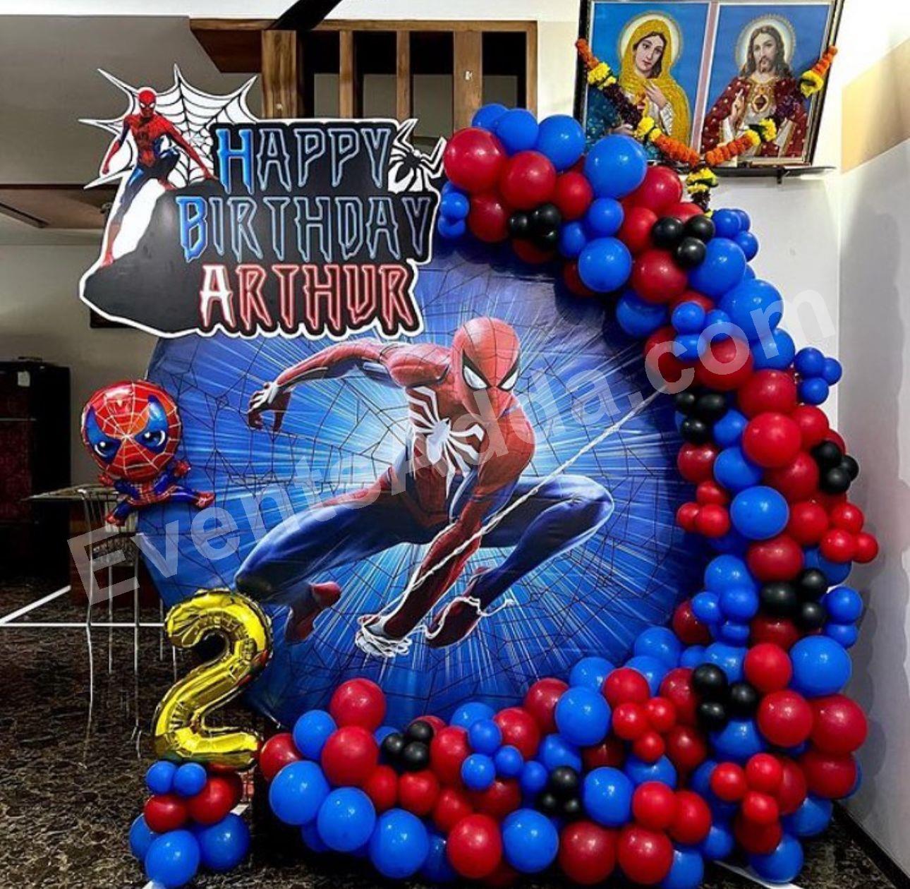 spider-man-superhero-birthday-balloon-decoration in Nalgonda
