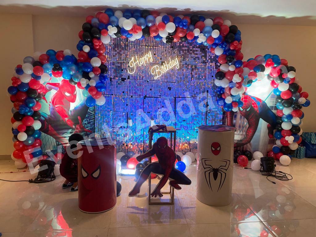 spider-man-theme-birthday-backdrop-decoration in Vijayawada