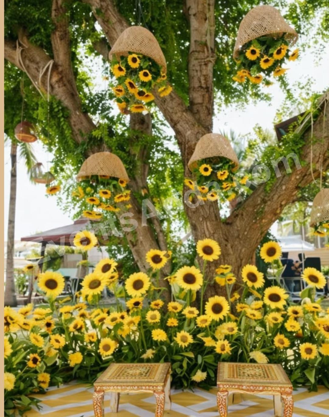 sunflower-hanging-basket-floral-decoration in Malaysia