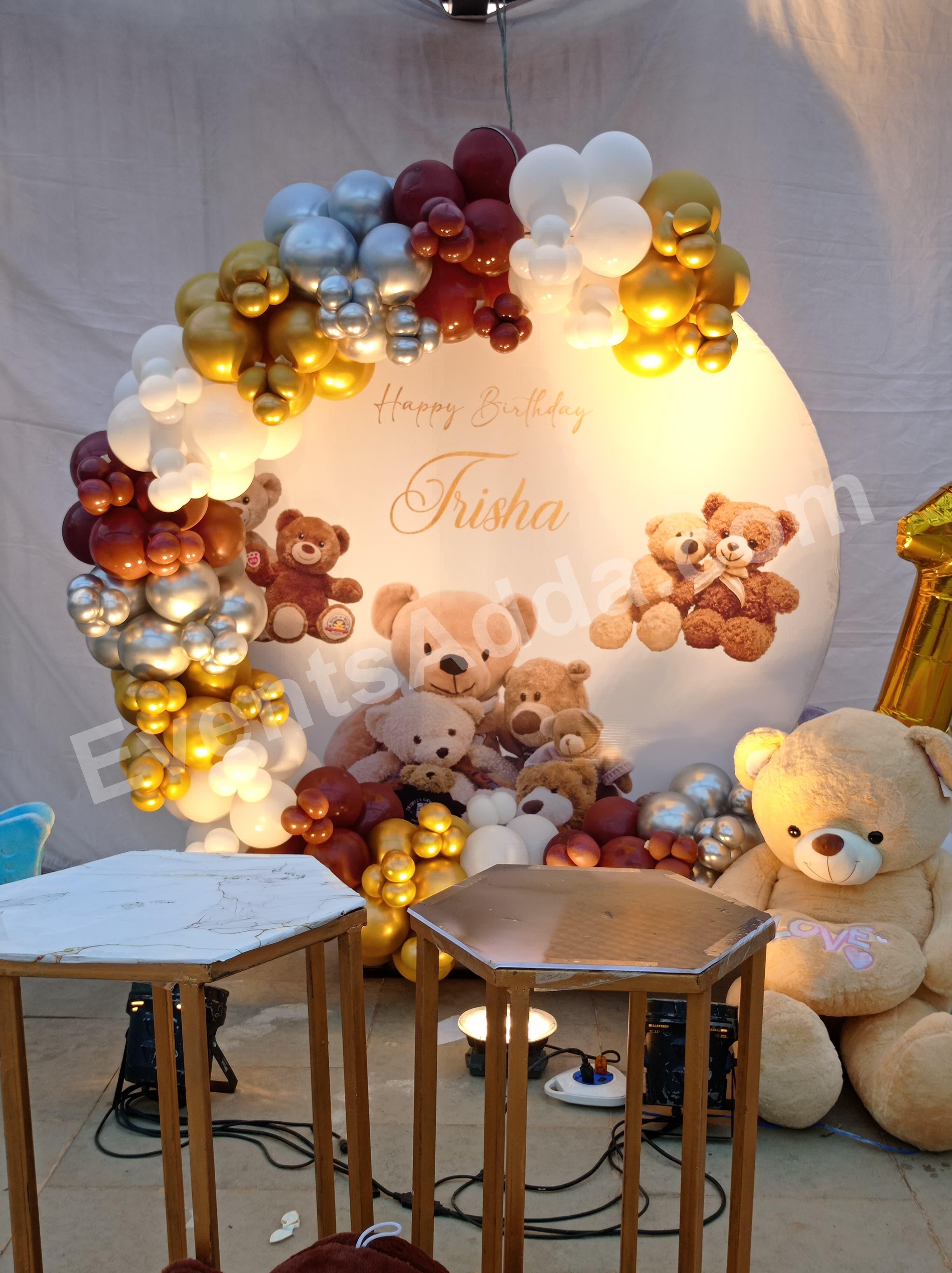 teddy-bear-birthday-backdrop-decoration in Nagarkurnool