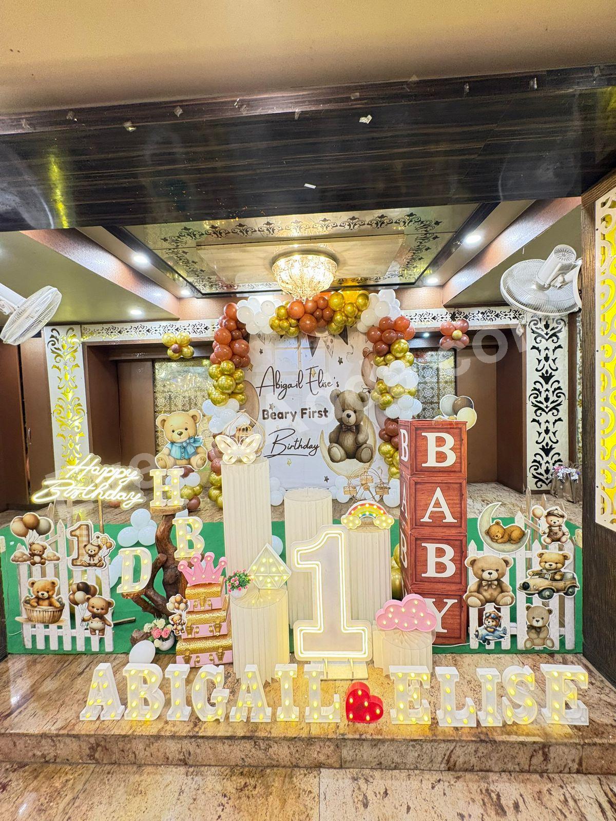 Teddy Bear Themed First Birthday Decoration in Bangalore