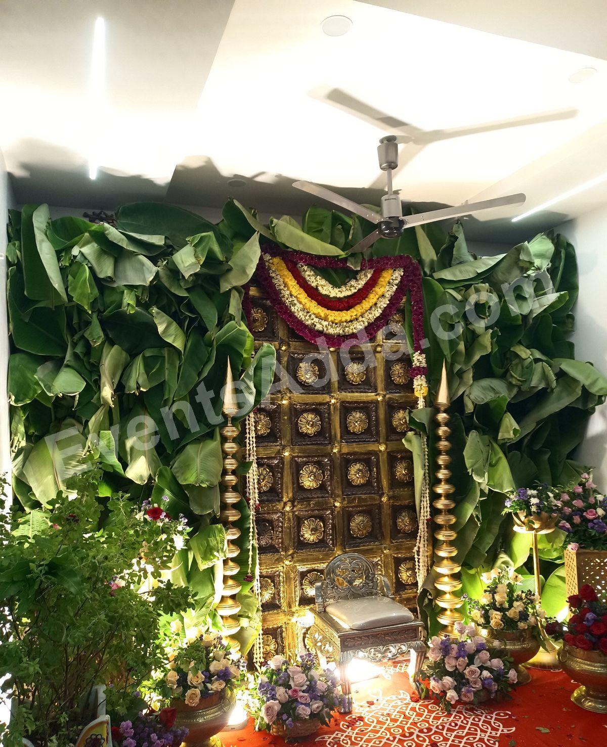 traditional-banana-leaf-entrance-haldi-decoration in Siddipet