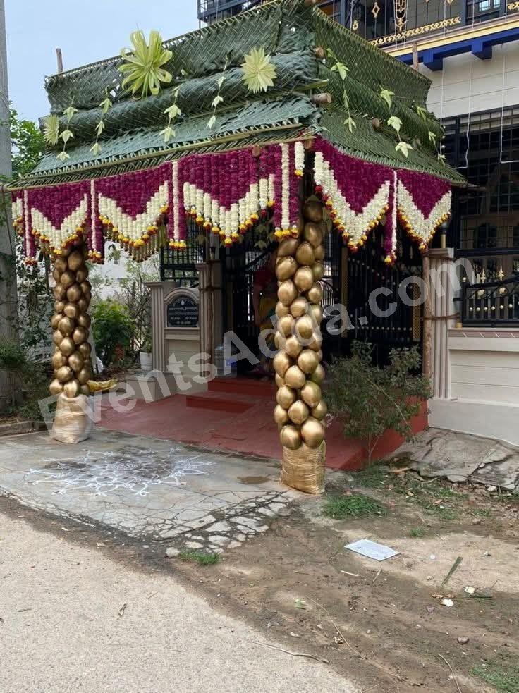 Traditional Coconut & Banana Leaf Entrance Mandap Decoration Decoration in Jaipur