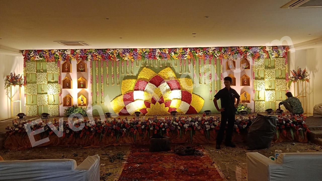 Traditional Floral Ganesh Stage Decoration Decoration in Bangalore