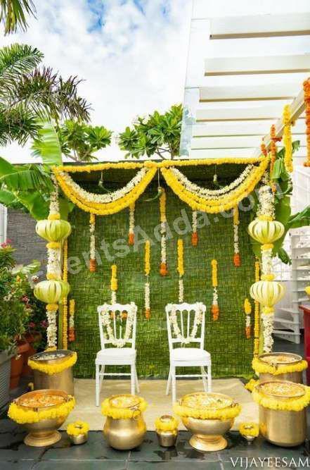 traditional-floral-haldi--mehendi-backdrop-decoration in Kolkata