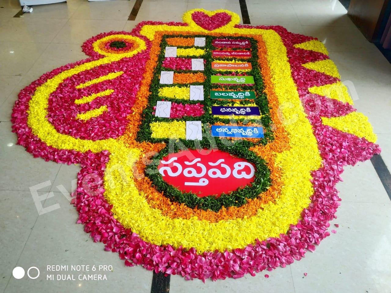 Traditional Floral Naming Ceremony Rangoli Decoration in Udaipur
