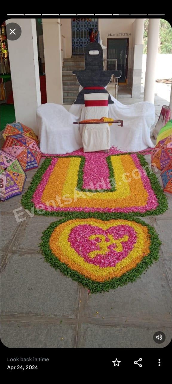 Traditional Floral Rangoli Welcome Pathway Decoration in Udaipur