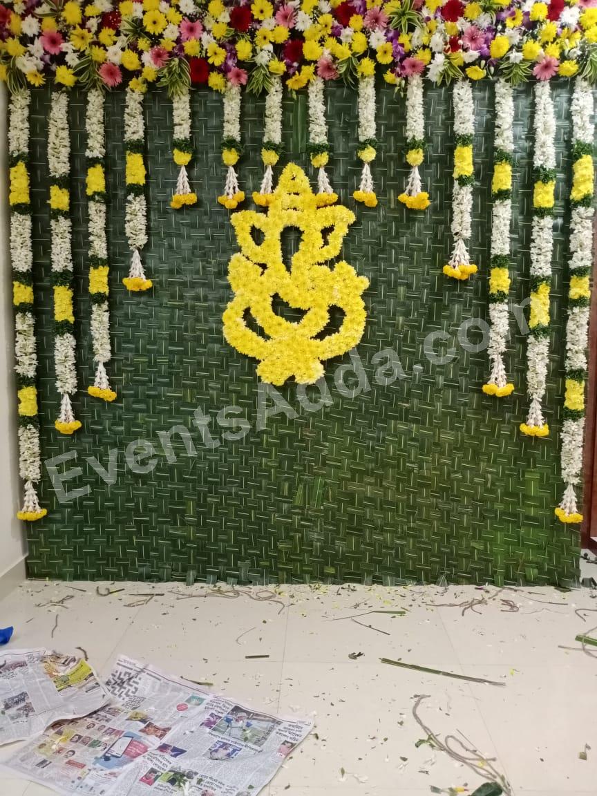 Traditional Ganesha Floral Backdrop Decoration Decoration in Siddipet