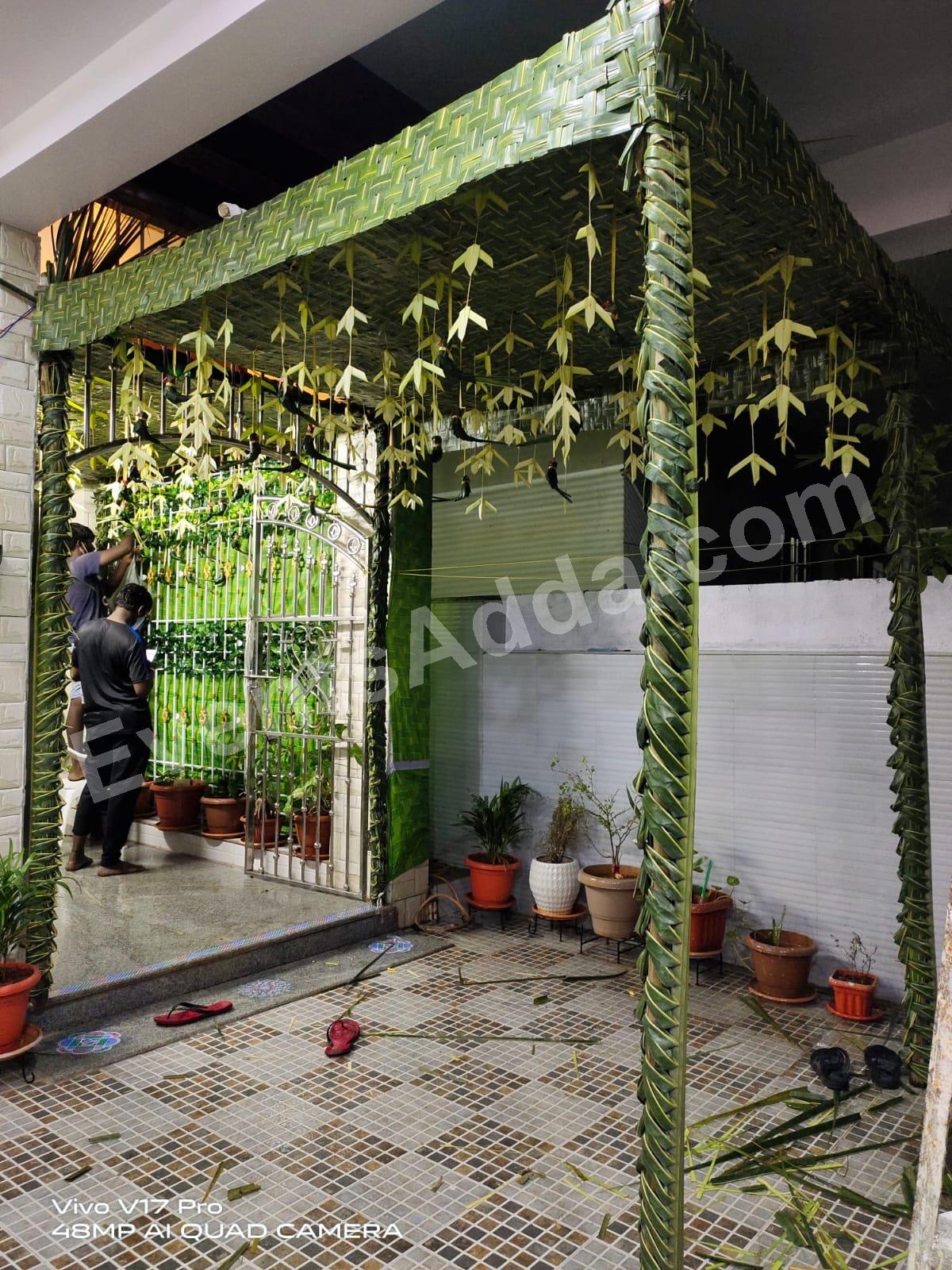 Traditional Green Leaf Mandap Decoration in Udaipur