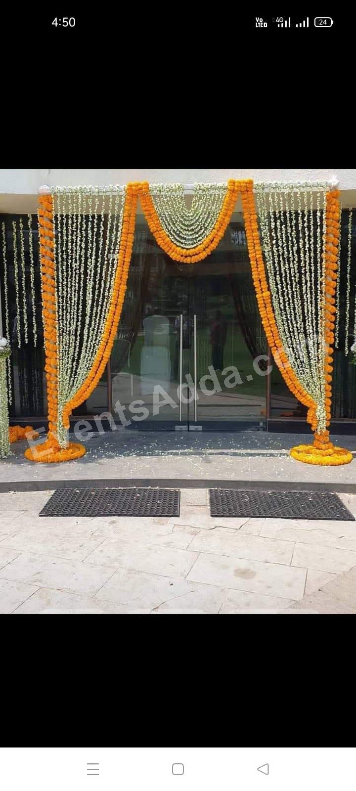 Traditional Marigold and Jasmine Entrance Decoration Decoration in Bangalore