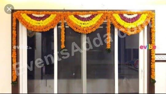 Traditional Marigold Door Entrance Decoration Decoration in Siddipet