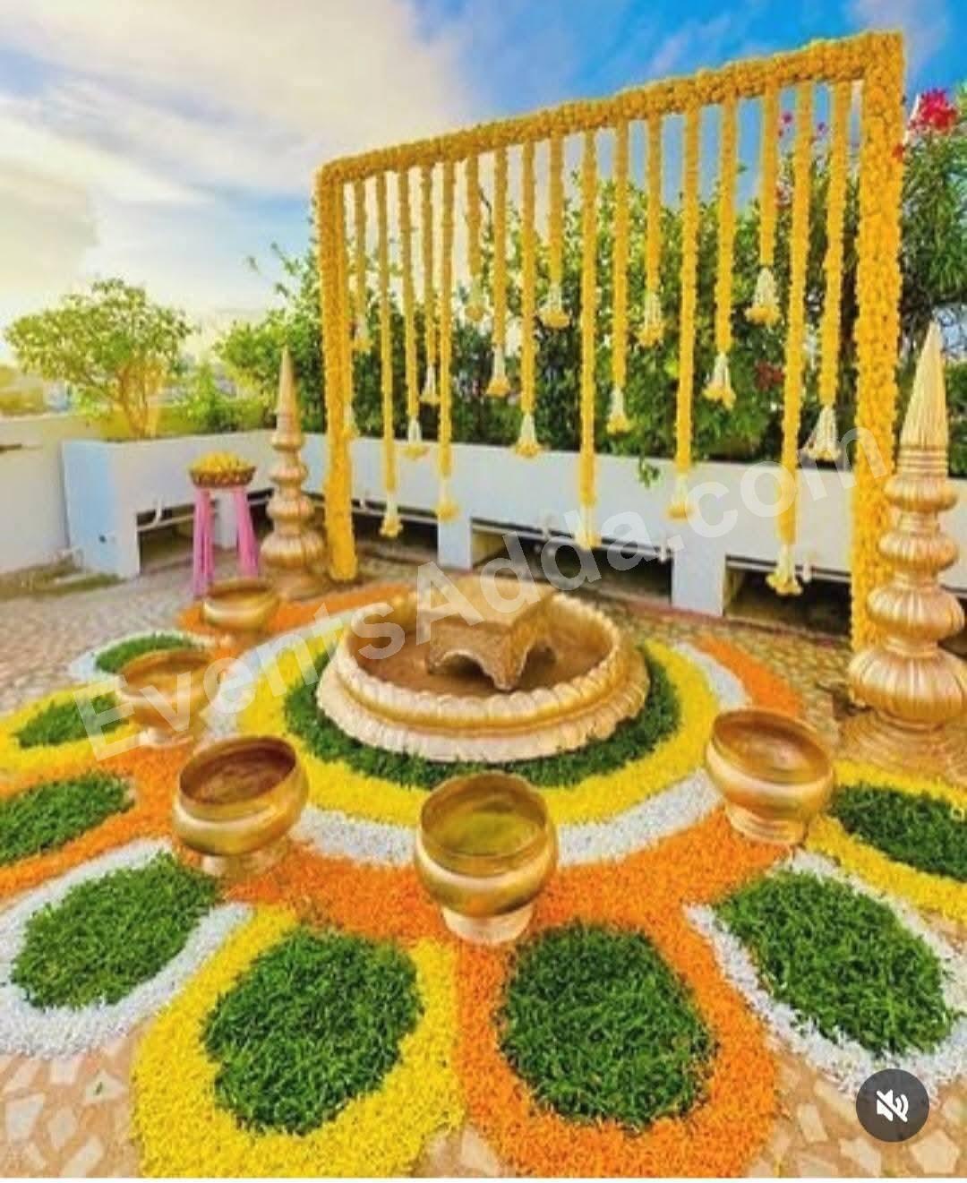 traditional-marigold-floral-fountain-decoration in Vizag