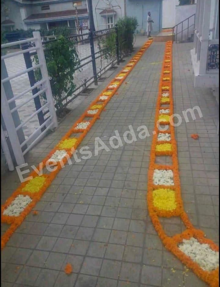Traditional Marigold Floral Pathway Decoration Decoration in Bangalore