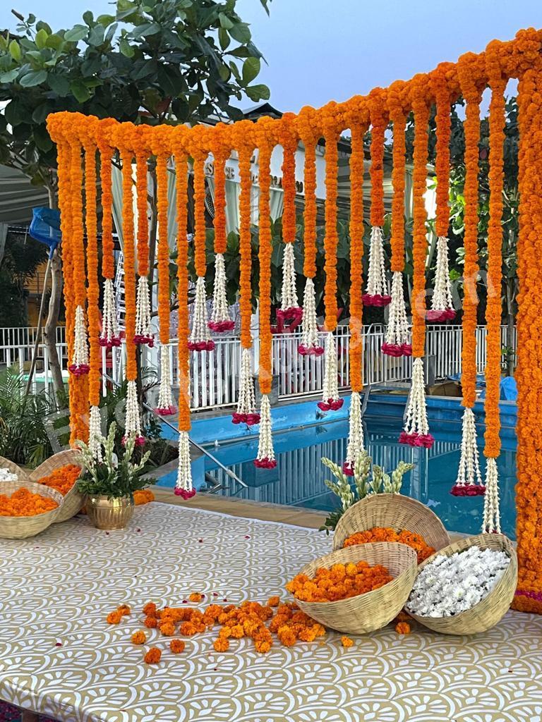 Traditional Marigold Swing Decoration Decoration in Bangalore