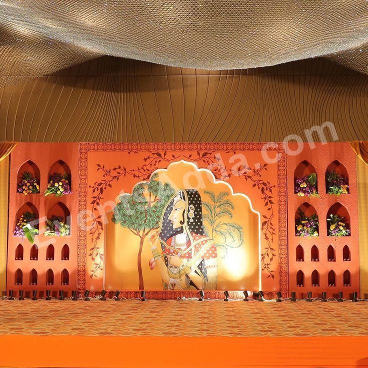 traditional-orange-rajasthani-folk-art-wedding-stage-decoration Decoration in Udaipur