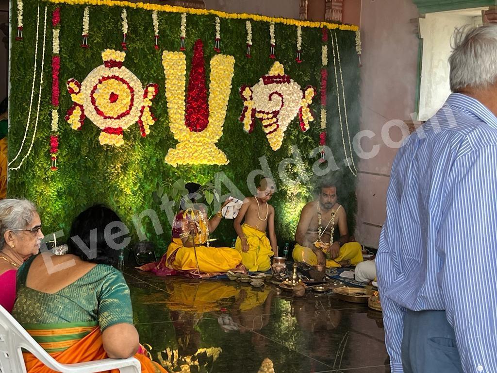 Traditional Vaishnav Floral Pooja Backdrop Decoration in Udaipur