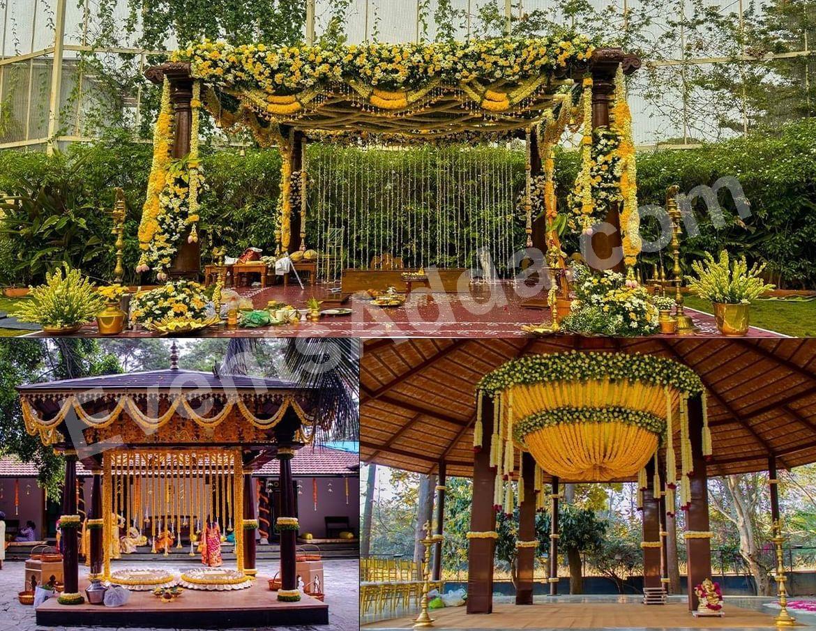 traditional-yellow-floral-mandap-decoration in Udaipur