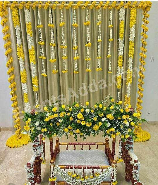 traditional-yellow-floral-swing-decoration in Hyderabad