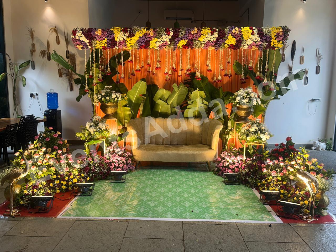 Tropical Floral Sofa Stage Decoration Decoration in Malaysia