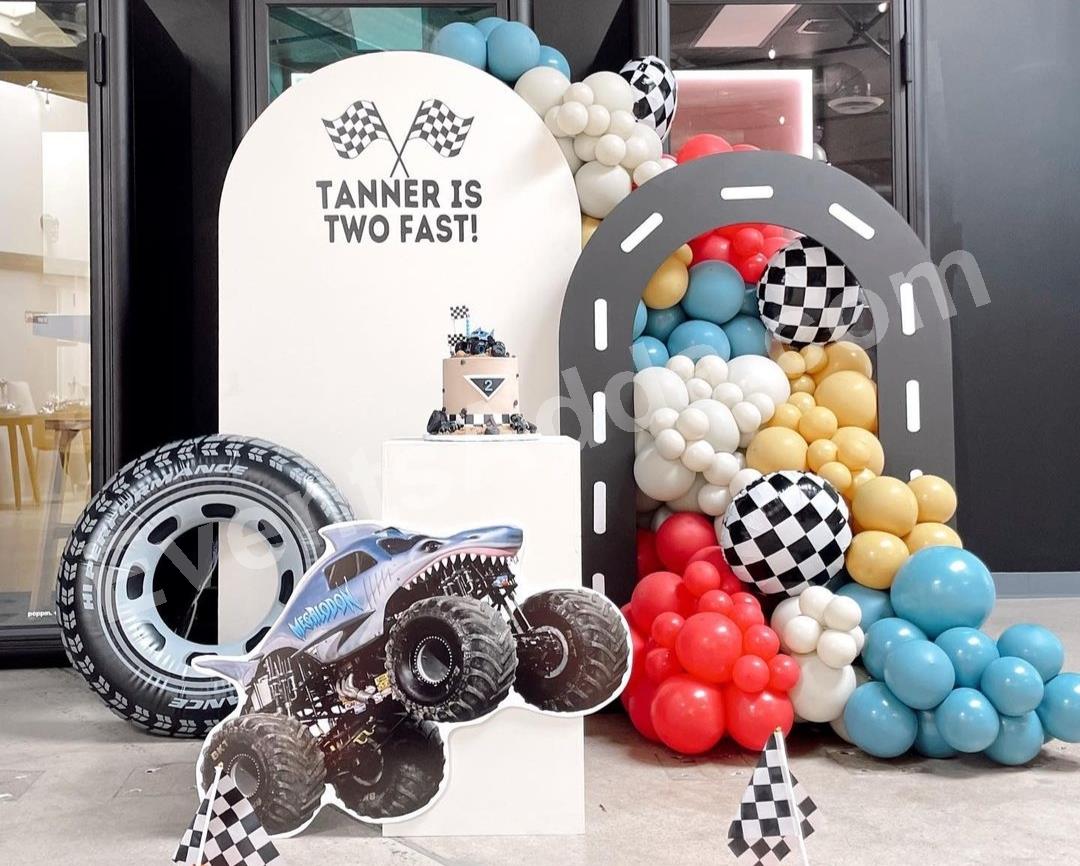 two-fast-race-car-birthday-decoration in Vijayawada